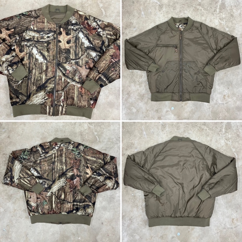 Cabela's Breakup Infinity Camo Reversible Full Zip Jacket Sz Medium Camo Green